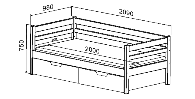 Детская кровать 160 на 80 чертеж